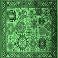 thumbnail image 1 of Ahgly Company Indoor Square Oriental Emerald Green Industrial Area Rugs, 4' Square, 1 of 4