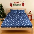 thumbnail image 2 of GOGREEN Juego de Sábanas Navideñas 3 Piezas Tamaño Individual, Bolsillos Profundos 16 Pulgadas, Microfibra de Poliéster Suave con Estampado Festivo, Ideal para Decoración y Regalo, 2 of 8