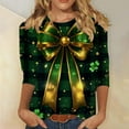 thumbnail image 6 of Ounisa St. Patrick's Day Sweatshirt for Womens Clover Graphic T-Shirts Patty's Day Color 3/4 Sleeve Tee Tops, 6 of 6