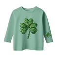 thumbnail image 3 of WOYY St. Patrick's Day T-Shirt for Girls Clover Print 3/4 Sleeve T Shirt Tee, Sizes 3-4T, 3 of 3
