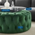 thumbnail image 6 of Round Ottoman Accent Tufted Chair , Green, Velvet, Modern Contemporary, Living Lounge Cafe Room Hotel Lobby Hospitality, 6 of 6