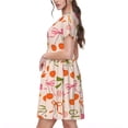 thumbnail image 2 of Xecao Cerises et Nœuds pour Femmes Robe Midi à Manches Courtes d'Été avec Poches Robe Décontractée T-Shirt Fluide Robe de Plage, 2 of 6