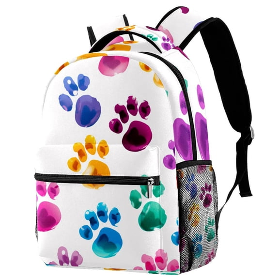 Lightweight Backpack Dog Paw Prints School Bag Travel Laptop Daypack for Men Women Casual Rucksack