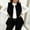 Black, variant on Womens Fleece Vests, Zip up Fall Winter Sleeveless Crew Neck Waistcoat with Pockets Black Size 2XL