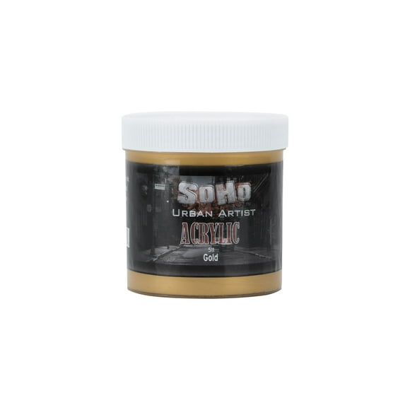 Soho Urban Artist Heavy Body Acrylic Paint - 500 ml Jar - Gold - Thick, Rich Color, Excellent Coverage, Professional Quality - Artists Acrylic Paint