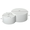 thumbnail image 2 of Round White Coffee Table Set of 2, Modern Wooden Nesting Tables for Living Room, No Assembly Required, Accent Furniture for Bedroom, Balcony, Office, 2 of 7