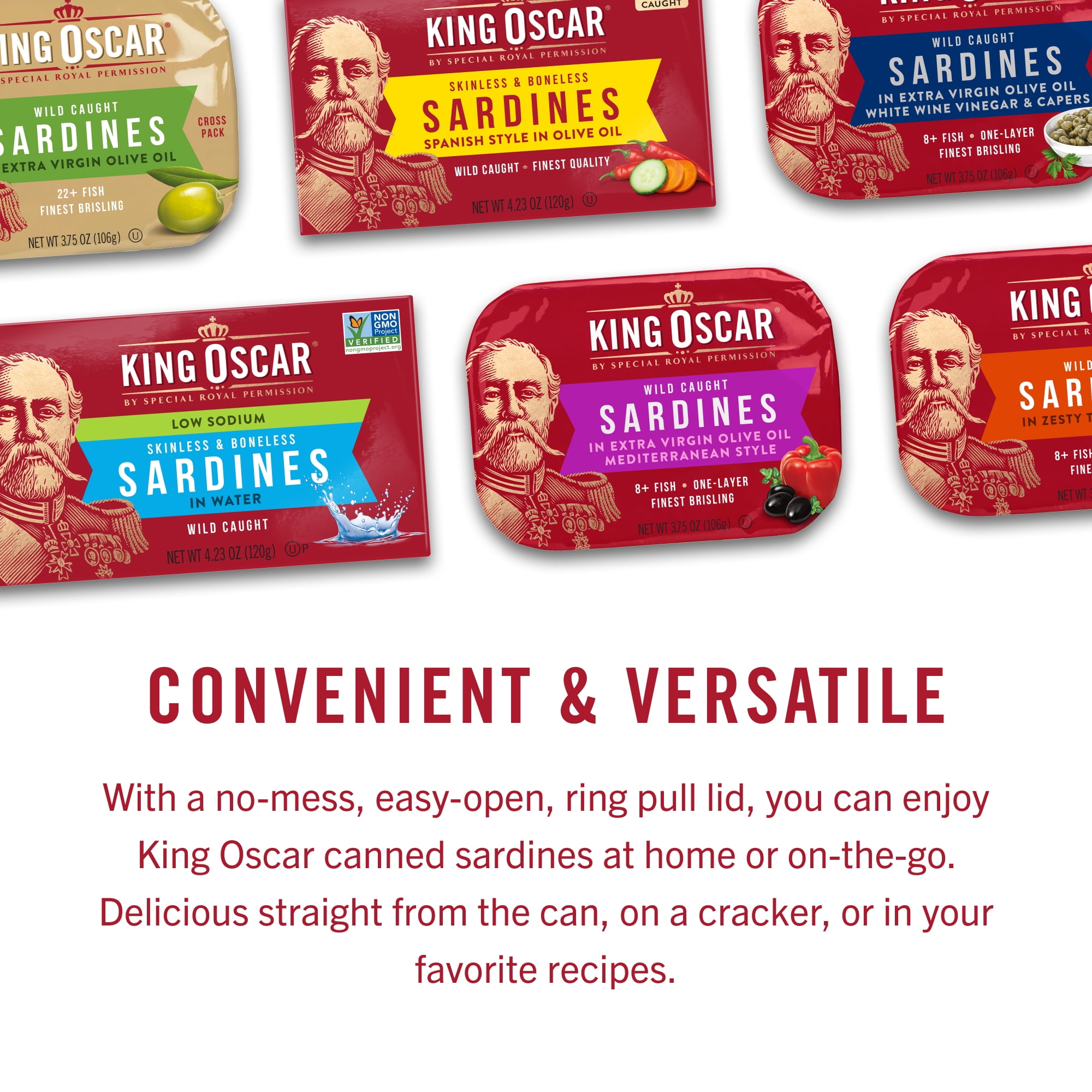 King Oscar Wild Caught Brisling Sardines in Extra Virgin Olive Oil 3.75 oz