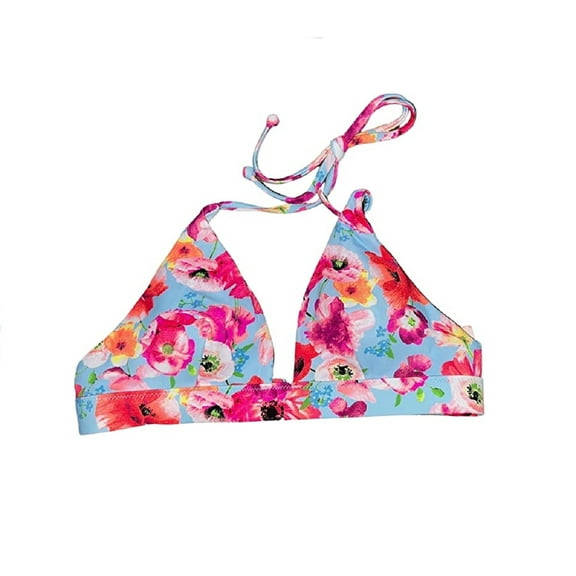 Victoria's Secret Swim Essential Halter Bikini Swim Top Blue Summer Floral Size X-Large NWT