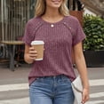 thumbnail image 3 of SUNBS Blouses for Women Crew Neck Casual Tunic Tops Short Sleeve Shirts Fashion Clothing, 3 of 8
