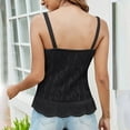 thumbnail image 4 of Njoeus Women's V-Neck Crochet Knit Tank Tops Summer Sleeveless Vests Spaghetti Strap Camisole Shirts Beach Cover Up, 4 of 5