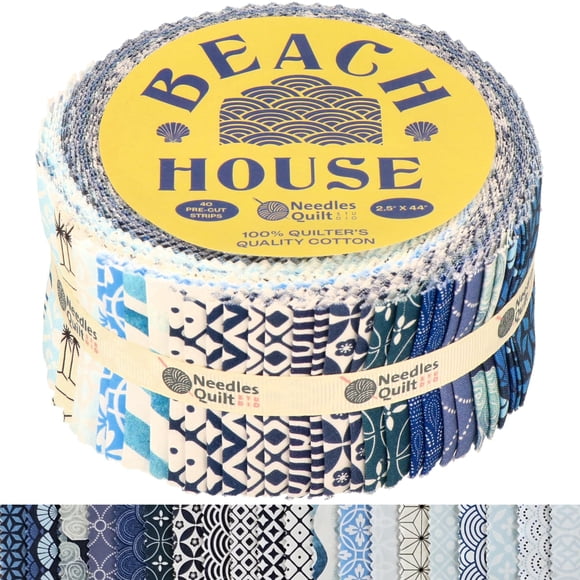 Rollo de gelatina de tela Needles QUILT STUDIO Beach House, 6,4 x 112 cm