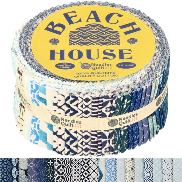Rollo de gelatina de tela Needles QUILT STUDIO Beach House, 6,4 x 112 cm