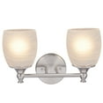 thumbnail image 4 of Aspen Creative 62142, Two-Light Metal Bathroom Vanity Wall Light Fixture, 13" Wide, Transitional Design in Brushed Nickel with Faux Alabaster Glass Shade, 4 of 6