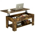 thumbnail image 1 of Yaheetech Table Basse Moderne à Plateau Relevable avec Compartiment Caché et Rangement pour Salon, Brun Rustique, 1 of 7
