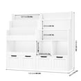 thumbnail image 4 of Hiphuta 47"Wide Large Kids Bookcase, Wood Bookshelf Toy Storage Organizer with Book Rack & Movable Boxes, White Bookshelf for Kids Room, 4 of 9