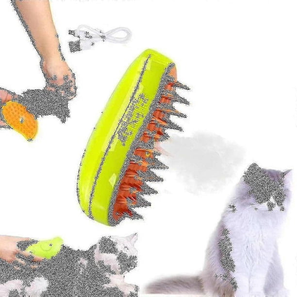 Cepillo de vapor para gatos, cepillo de vapor para gatos 3 en 1, el mejor cepillo de vapor autolimpiante para gatos para masajes, cepillo de vapor multifuncional para gatos, para eliminar enredos y L
