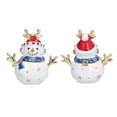 thumbnail image 3 of ESTINK Snowman Sculpture,Enamel Snowman Ornaments,Snowman Ornaments Mini Storage Exquisite Workmanship Cute Rhinestone Snowman Sculpture for Desktop Decoration Gift, 3 of 8