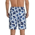 thumbnail image 2 of Yiaed Blue Ink Flowers for Men's Soft Sleep Pajama Short Lounging Pajama Shorts-Small, 2 of 8