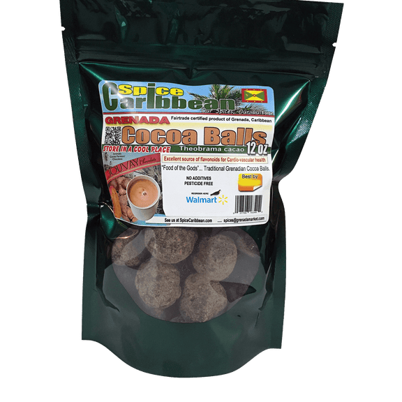 Cocoa - Cacao Balls, Organic, Premium - 12oz (Product of Grenada, Caribbean)