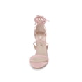 thumbnail image 2 of BLISSFUL STEP Women's Shoes Stiletto High Heel Ankle Wrap Tie Open Toe Faux Suede Sandals Light Pink 10, 2 of 8