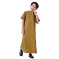 thumbnail image 5 of Boys T Shirts Middle Eastern Style Solid Print Crewneck Short Sleeve Robe Thobe for Everyday Wear Boys' Tops Tees Shirts Coffee 4 Years-5 Years, 5 of 9