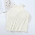 thumbnail image 3 of Women Summer Tank Tops with Built in Bras Sleeveless Racerback Casual Ribbed Shirts High Neck Slim Fitted Crop Shirts, 3 of 4