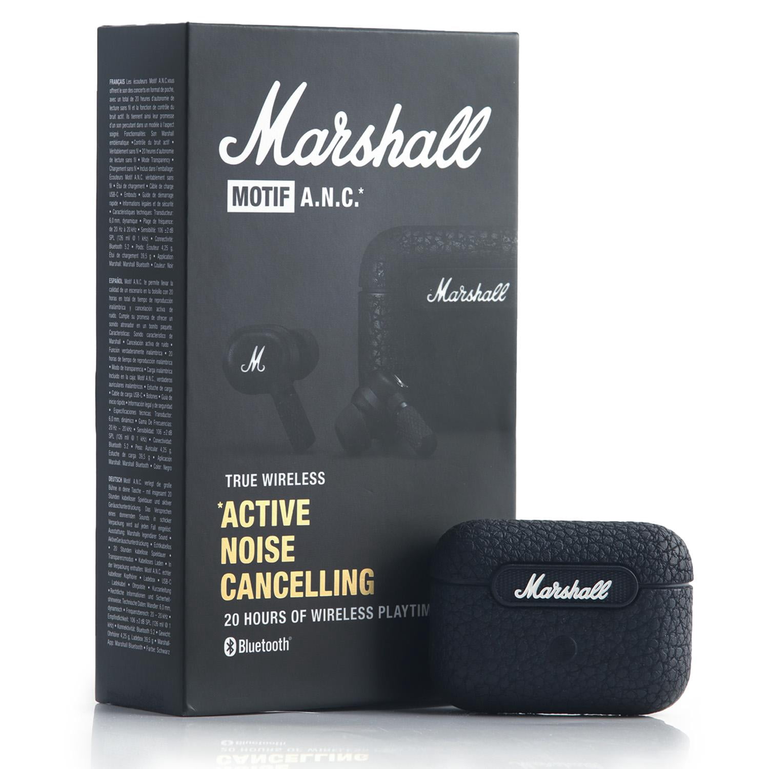 Restored Marshall Motif A.N.C True Wireless Noise Canceling Headphones - Black
