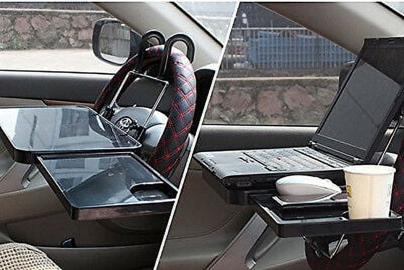 Zyutaosan Multifunctional Foldable Car Steering Wheel Back Seat Tray Table Desk Mount With Drawer For Tablet Pc Laptops Books Mobile Phones Dinner Food Drink Universal