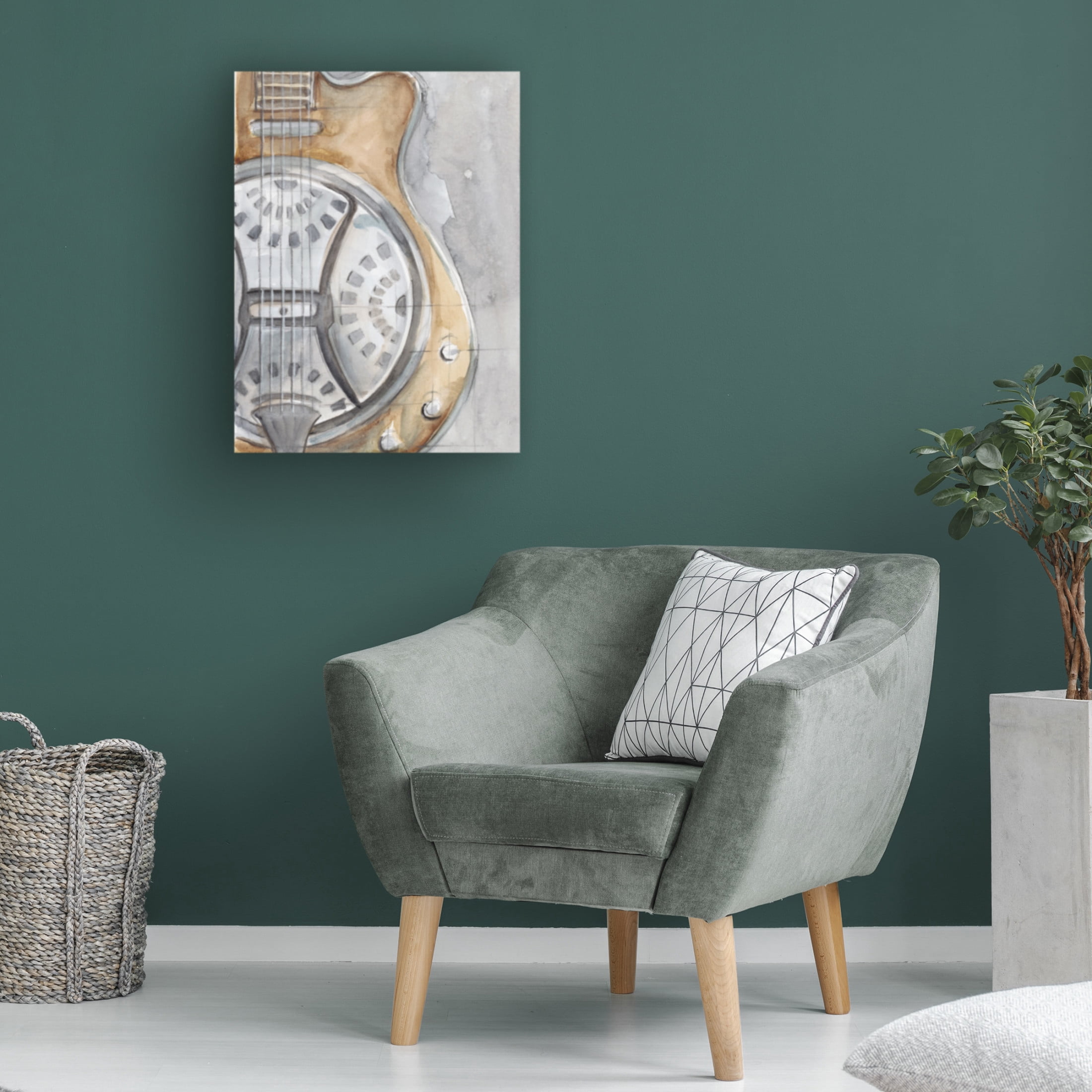 Canvas Wall Art - Ethan Harper 'Watercolor Instrument Study III' Wall Art for Living Room, Bedroom, or Office Décor by Trademark Fine Art - 14 x 19 Inches