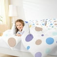thumbnail image 5 of Manfei Kawaii Polka Dot Queen Comforter Set,Rainbow Geometric Circles Bedding Sets,Brown Blue White Bedding Comforter Set For Boys Kids,Microfiber Bedroom Decor Reversible,3 Pieces, 5 of 9