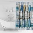 thumbnail image 2 of Paddle Shower Curtain, 36" x 72", Vintage Wood Grain Waterproof Bathroom Curtain Washable Shower Curtain Set with 12 Hooks, 2 of 6