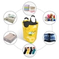 thumbnail image 3 of DouZhe 50L Rectangular Laundry Basket, Yellow Funny Flying Bee Prints Waterproof Foldable Laundry Hamper with Aluminum Handles, 3 of 6