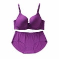 thumbnail image 3 of SROBPTY Womens Plus Size Bras Solid Solid Thin Underwire Push Up Set with Panty Cup C Brassiere for Daily Wear, 3 of 5