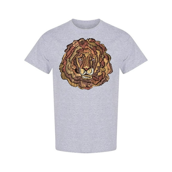 Lion Face Graphic T-Shirt Men -Image by Shutterstock, Male XX-Large