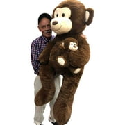 4 Foot Giant Stuffed Monkey 48 Inches Soft 122 cm Big Plush Huge Cuddly Stuffed Animal