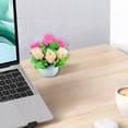 thumbnail image 6 of 1 Pcs Artificial Flowers Kit With Pot,Artificial Silk Flowers In Pot, Fake Flowers With Vase, Small Plant Potted Decor,Faux Flower Arrangement With Pot For Home Dining Table Decor,(O,4.7x5.9 in), 6 of 9