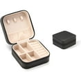 thumbnail image 4 of LQQBOX Small Jewelry Box, Small Jewelry Box Portable Jewelry Travel Organizer Display Storage Case for Rings Earring Necklace Bracelet, Gift for Women Girls, Black, 4 of 7