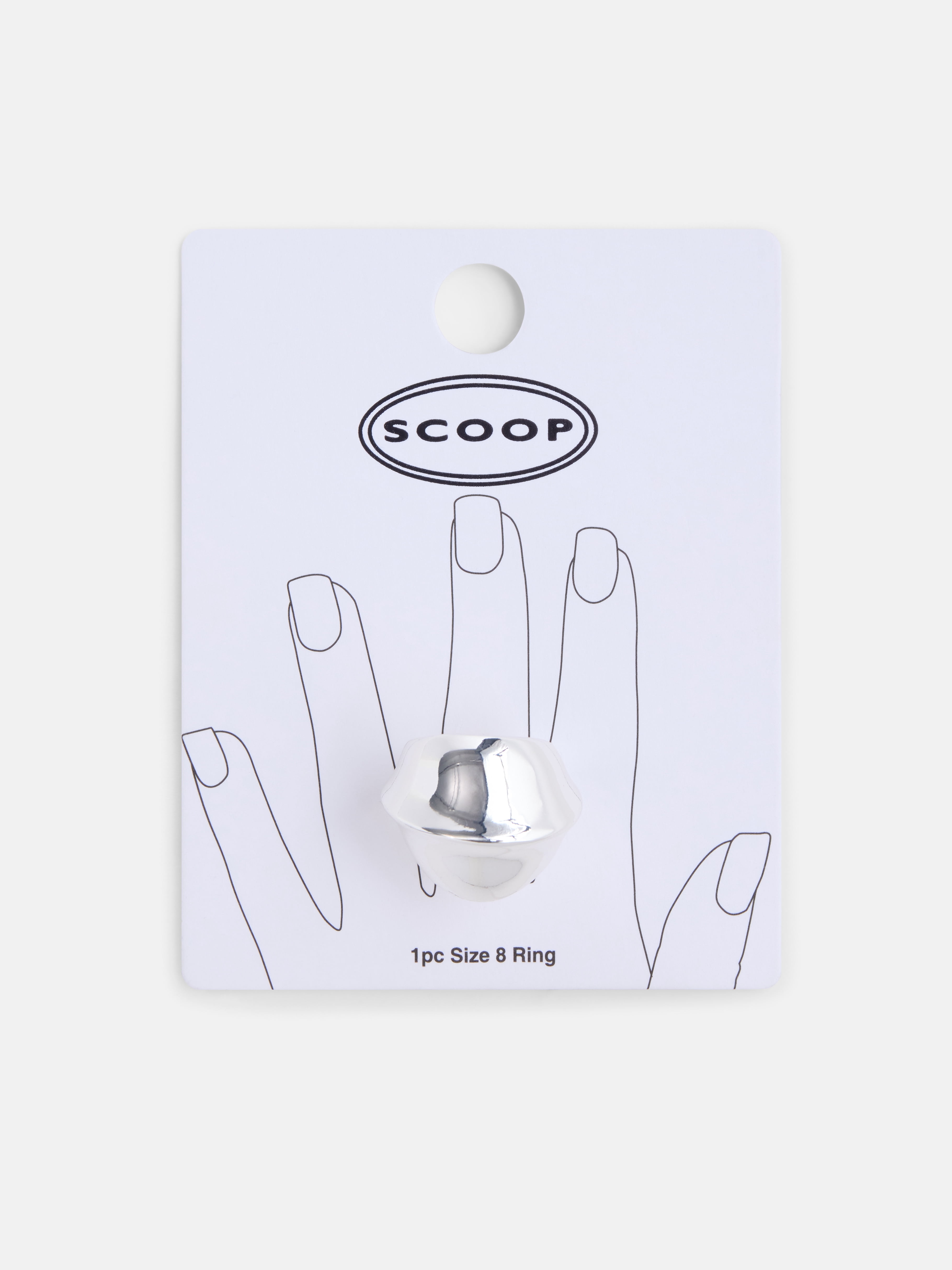 Scoop Women's Silver Tone Abstract Sculpted Band Ring