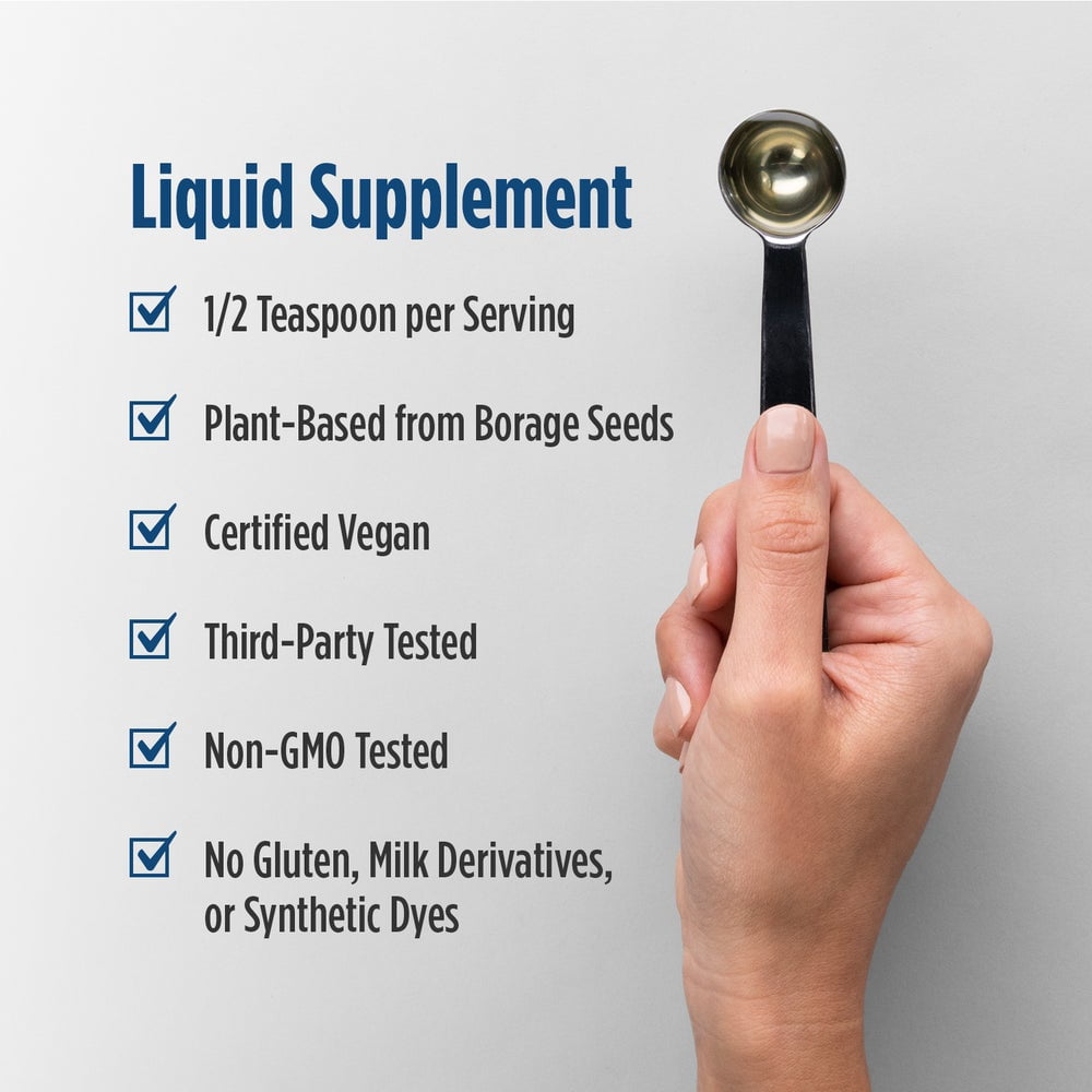 Nordic Naturals Nordic Beauty Borage Oil Liquid, 480 Mg GLA, Vegan, 4 Fl Oz