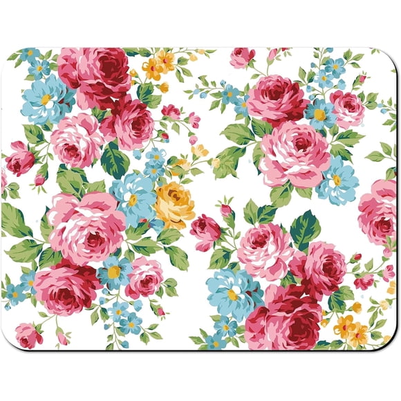 Rubber Dish Drying Mat for Kitchen Counter Large Pink Red Roses Floral Washable Quick Home Coffee Pad Fit Under Sink,Bar,Utensils 18x24in