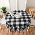 thumbnail image 2 of Gingham Buffalo Check Black And White Plaid Farm Waterproof Picnic Patio Party Round Table Cloth Cover Decorations Fabric 60 Inch Circular Tablecloth For 20-47 Inch Home Dining Room Kitchen Decor, 2 of 5
