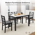 thumbnail image 2 of Alpha Joy Farmhouse Dining Table Set for 4, Faux Marble Rectangular Table with Solid Wood Paded Chairs, 2 of 11
