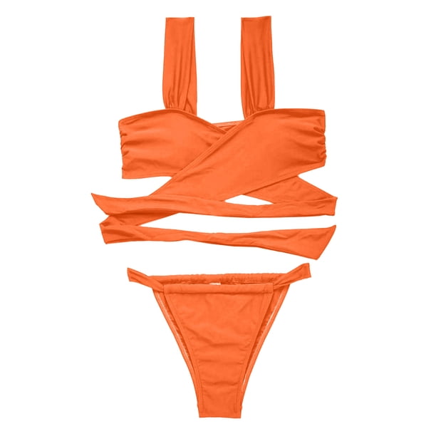 Traje de baño sexy de dos piezas con correa para el cuello halter y almohadilla para el pecho sin aros Estampado de leopardo Fridja nalpqowj20302