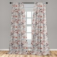 thumbnail image 4 of Ambesonne Poinsettia Curtains, Winter Foliage Neutral, Pair of 28"x63", Blue Grey and Dark Salmon, 4 of 4