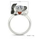 thumbnail image 2 of Anillo ajustable con abertura, circonitas de corte redondo, anillos de boda para mujer, anillos de joyería para mujer, 2 of 7