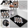 thumbnail image 6 of Black White Beige Boho Bath Mat 3 Piece Bathroom Rug Set, Western Geometric Aesthetic Non Slip Bath Rug Contour Mat and Toilet Lid Cover, Absorbent Shower Mats Soft Bath Rugs and Mats Sets, 6 of 8