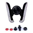 thumbnail image 1 of Car Cell Phone Holder Women Inside Vehicle-mounted Bling Rhinestones Air Vent Clip Stand Smartphone Support Interior Pink, 1 of 9