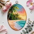 thumbnail image 7 of Canvas Wall Art Ocean Canvas Tropical Seascape Pictures Palm Tree Wall Decor Living Oval Framed Canvas Prints Vintage Wall Hanging Decor for Bedroom Home Gallery Bathroom 8.6"x11.4", 7 of 7