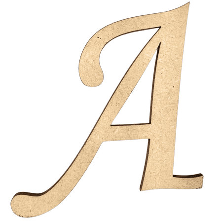2" Tall MDF Wood Letter A | 1/4" Thick | Unfinished Craft Letters | Monotype Font