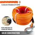 thumbnail image 4 of Vevor 3/8" Synthetic Winch Rope 18740lbs 100' Winch Line Cable W/ Hook Off-road, 4 of 9